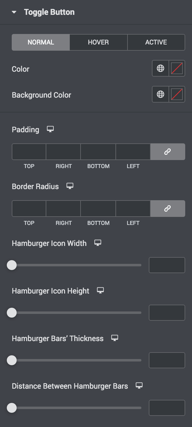 toggle button style section