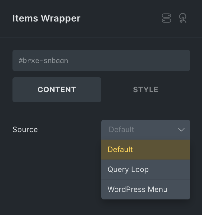 Mortar Menu - Items Wrapper